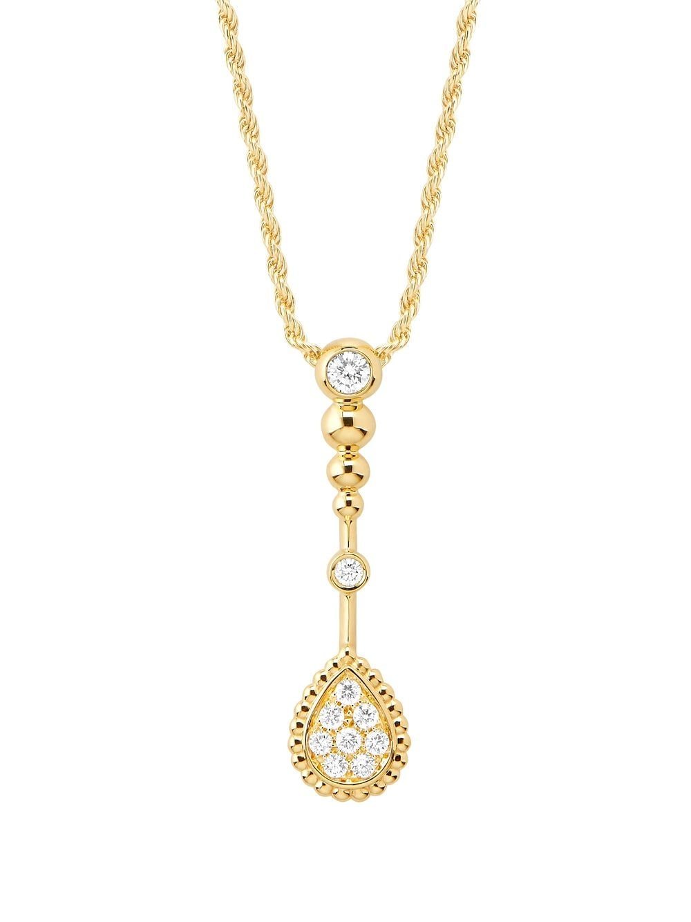 Boucheron 18kt yellow gold Serpent Bohème XS motif diamond pendant necklace