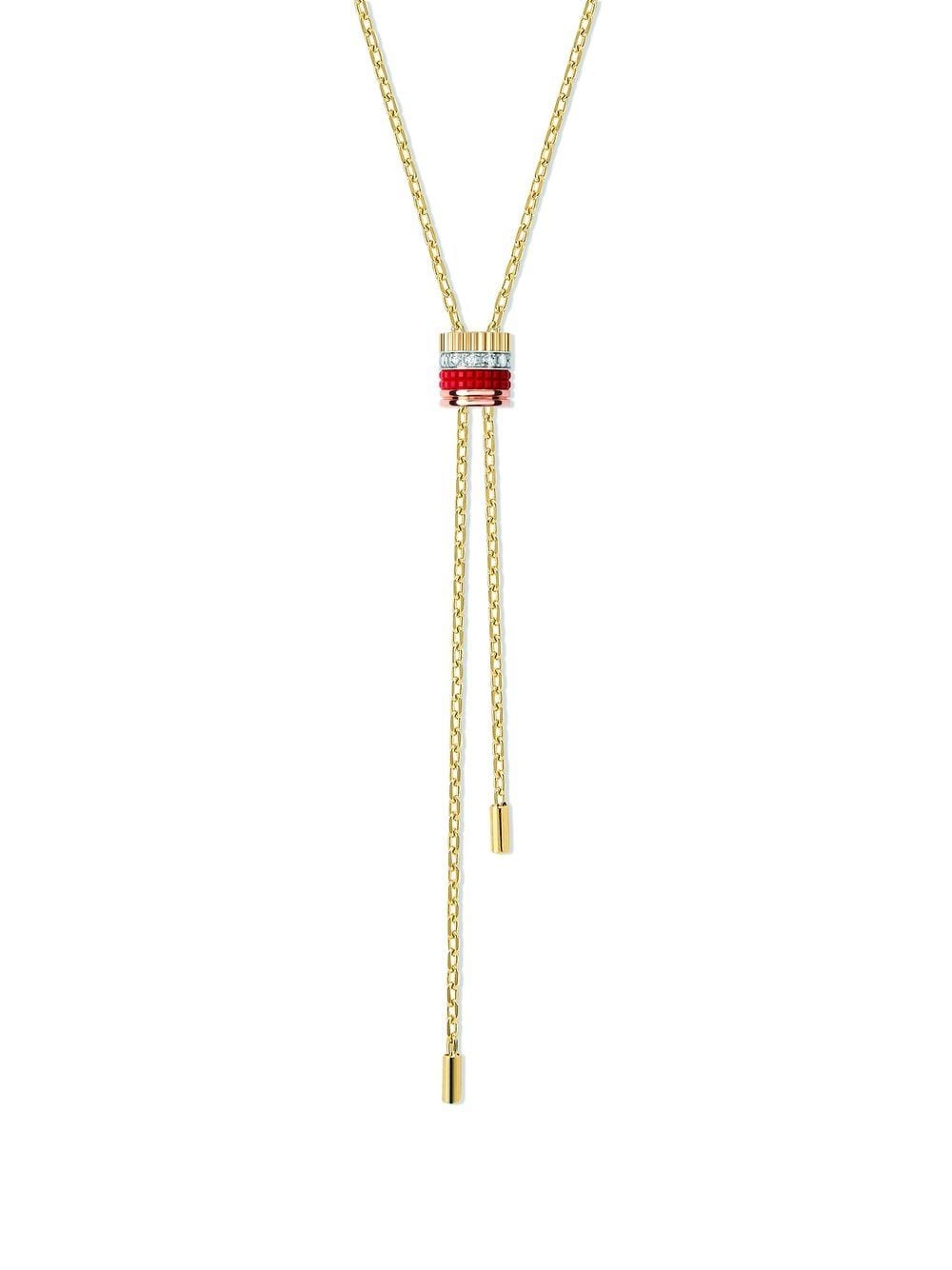 Boucheron 18kt yellow gold mini Quatre Red Edition diamond and ceramic tie necklace von Boucheron