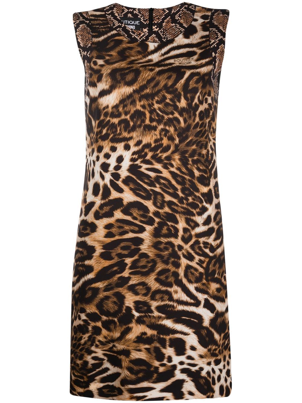 Boutique Moschino animal-print mini shift dress - Brown von Boutique Moschino