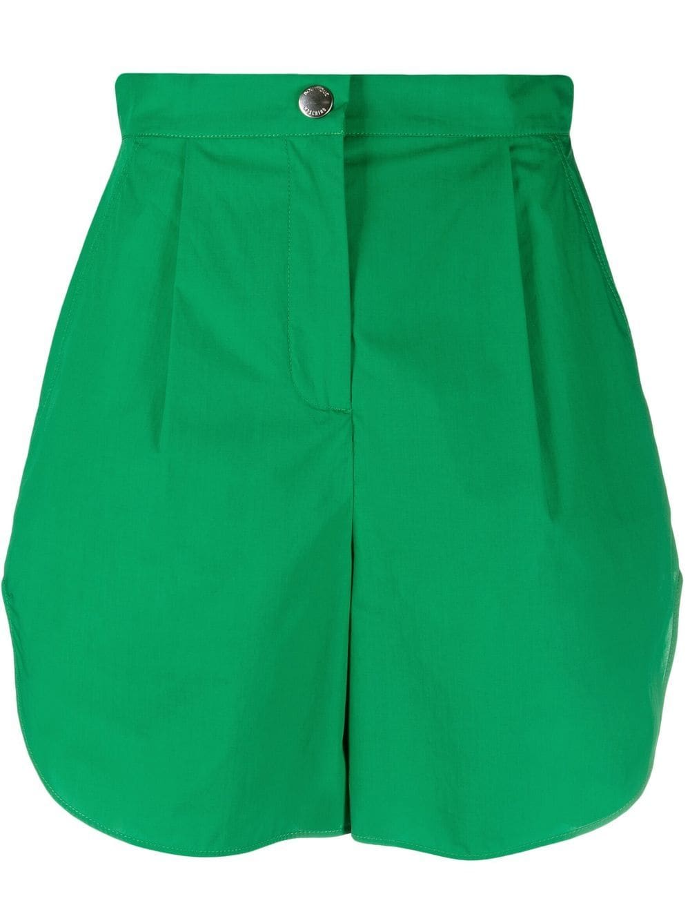 Boutique Moschino high-waist curved-hem shorts - Green von Boutique Moschino