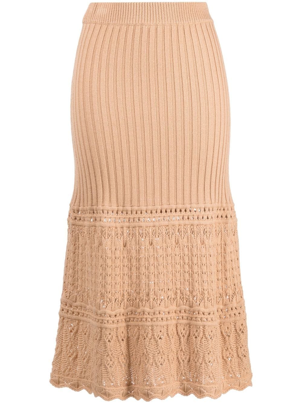 Boutique Moschino knitted mid-length skirt - Neutrals von Boutique Moschino