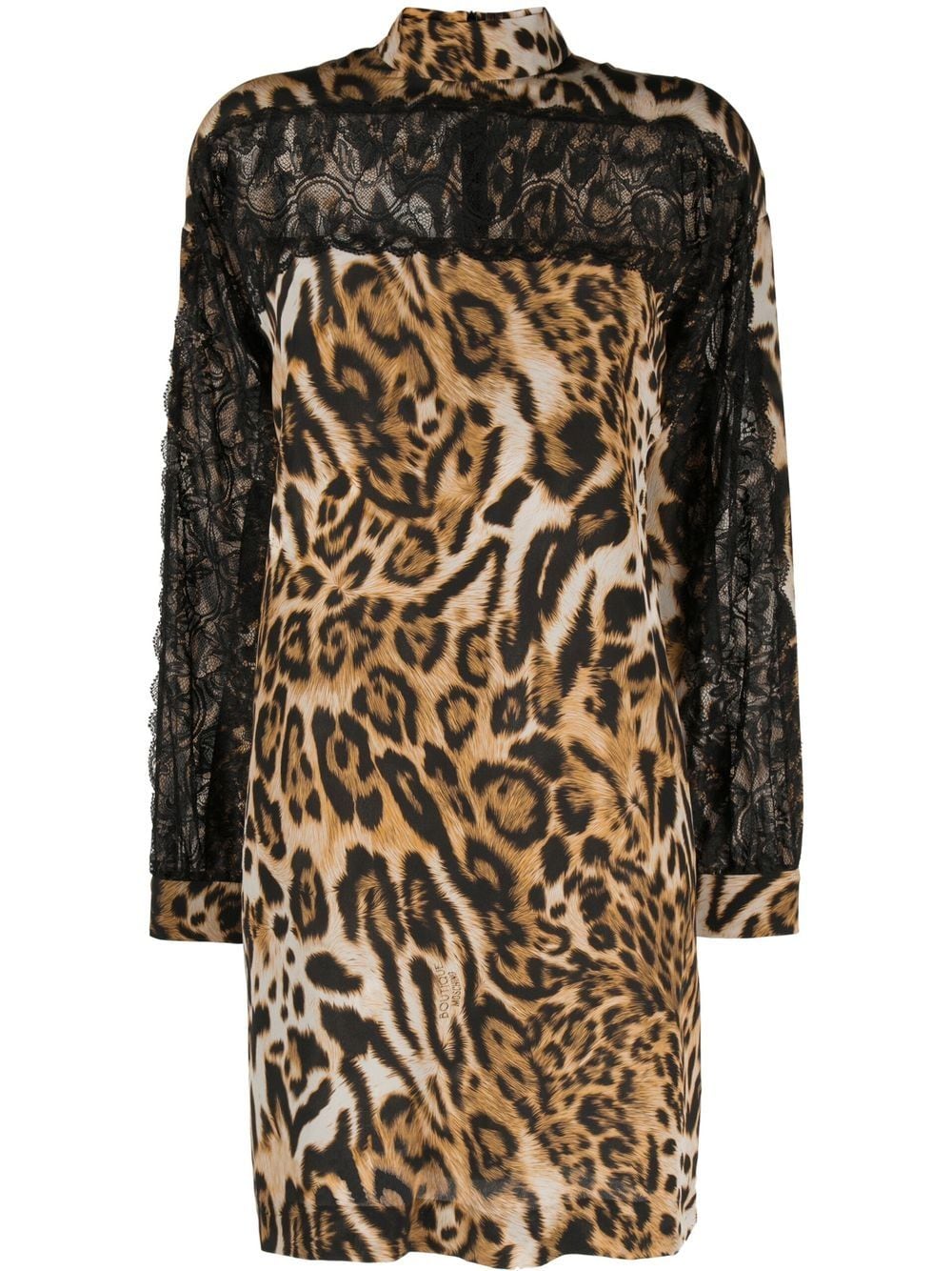 Boutique Moschino leopard-print lace mini dress - Neutrals von Boutique Moschino