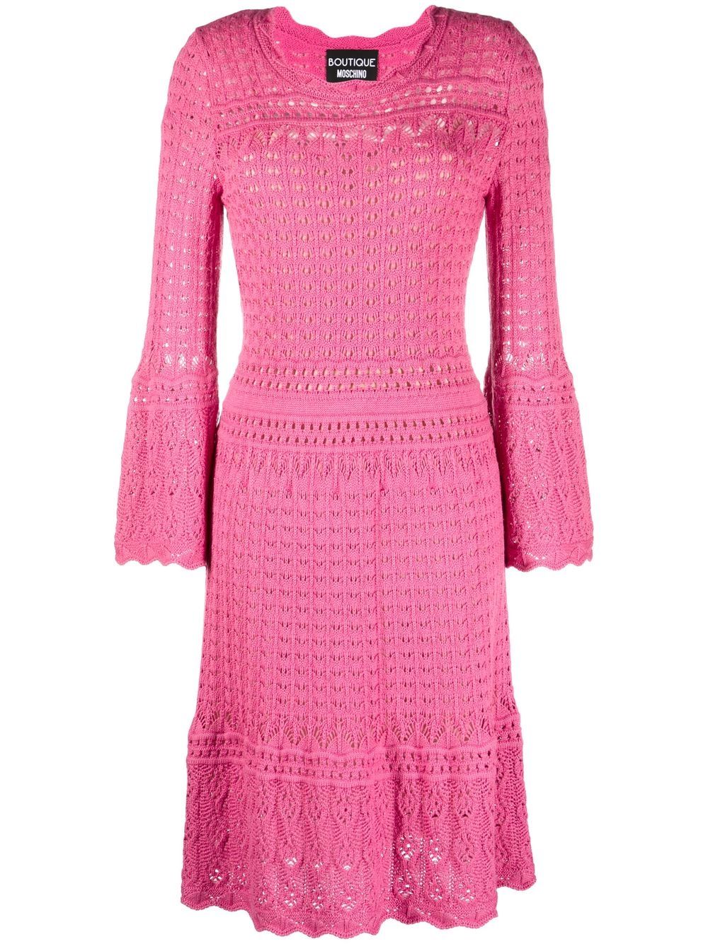 Boutique Moschino long-sleeve open-knit dress - Pink von Boutique Moschino
