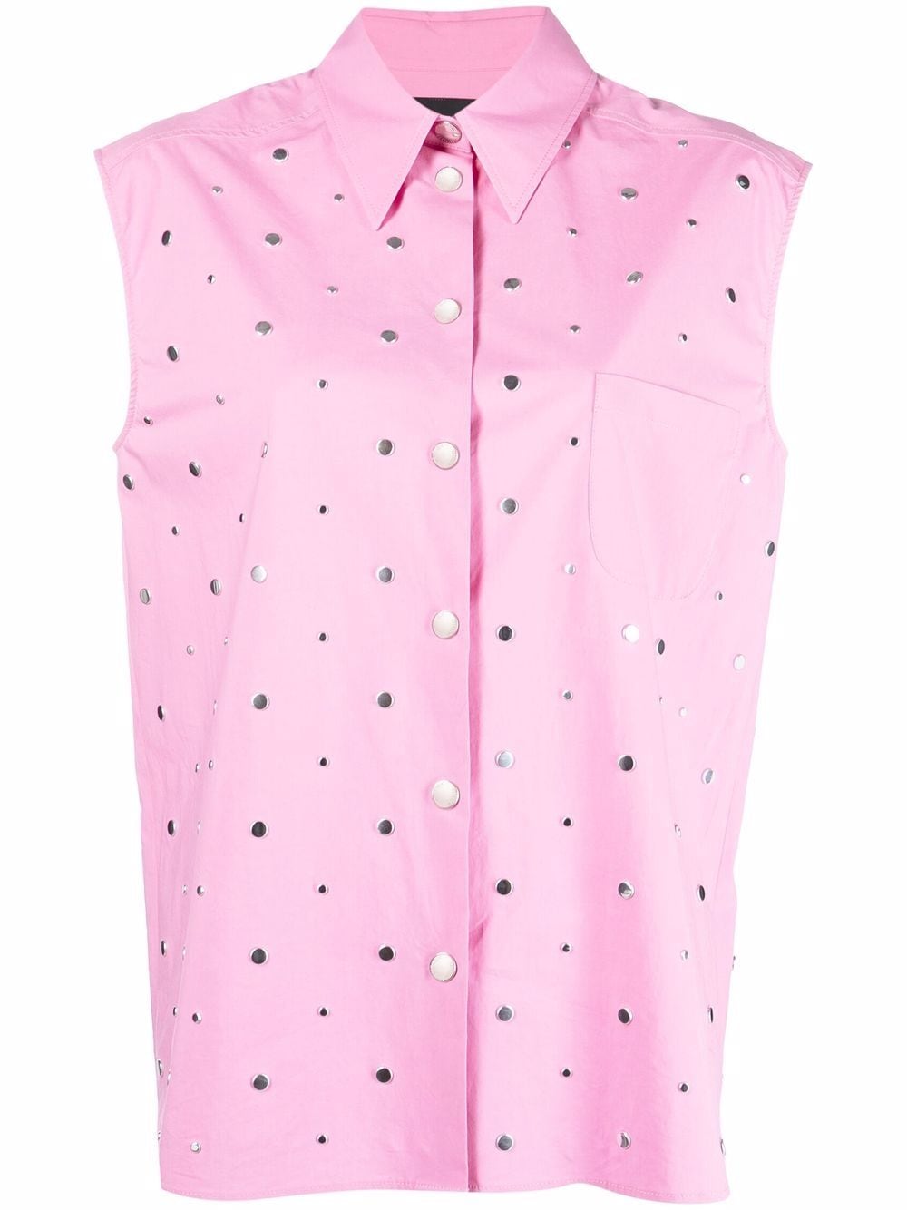 Boutique Moschino stud-embellished sleeveless shirt - Pink von Boutique Moschino