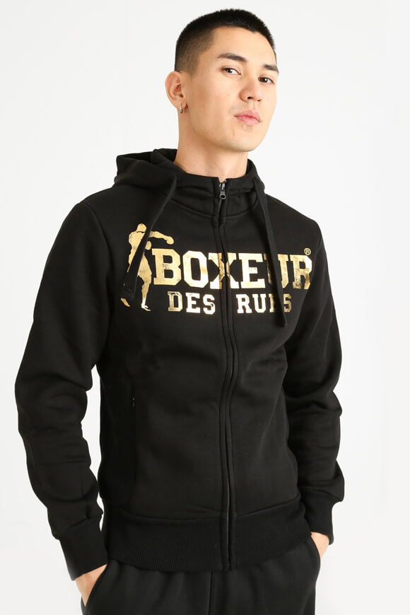 Boxeur des Rues Kapuzensweatjacke | Schwarz + Goldfarbe | Herren  | L von Boxeur des Rues