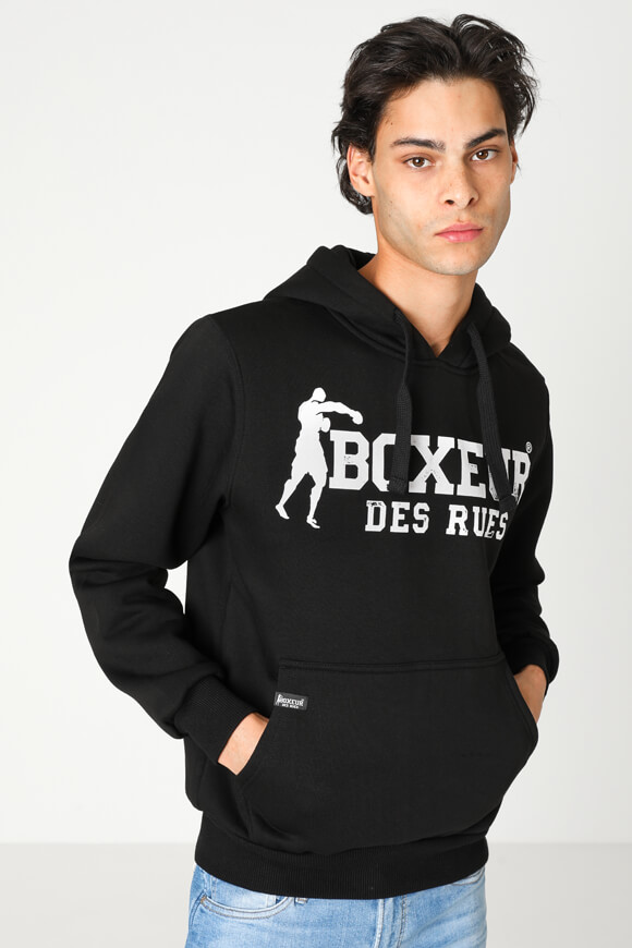 Boxeur des Rues Kapuzensweatshirt | Black + White | Herren  | S von Boxeur des Rues
