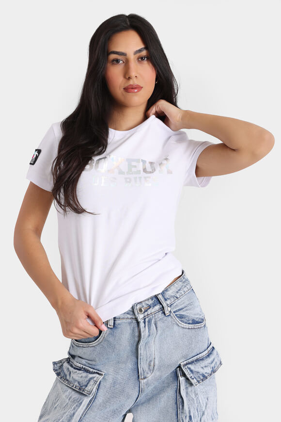 Boxeur des Rues T-Shirt | White + Silver | Damen  | L von Boxeur des Rues