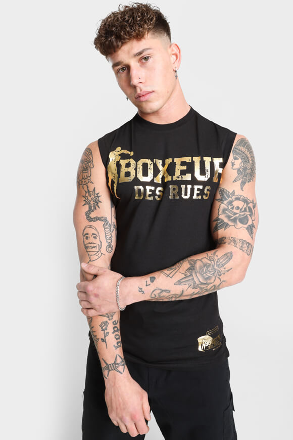 Boxeur des Rues Tanktop | Schwarz + Goldfarbe | Herren  | M von Boxeur des Rues