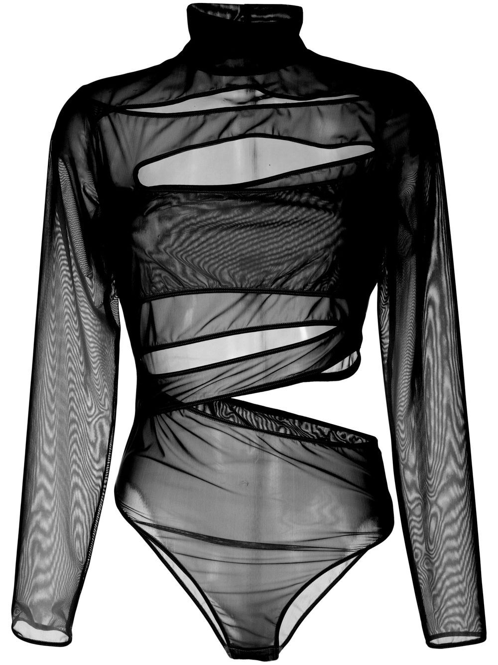 Boyarovskaya cut-out sheer bodysuit - Black von Boyarovskaya