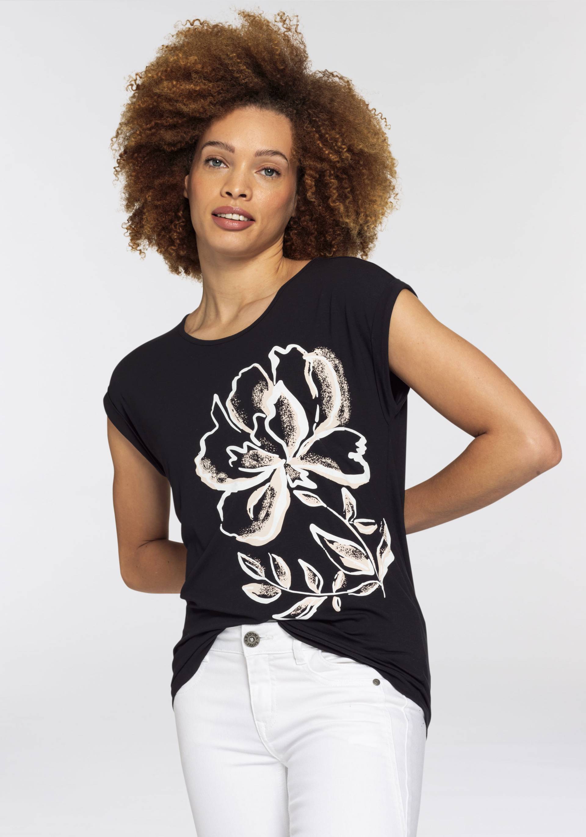 Boysen's Print-Shirt, mit grossem Floraldruck - - NEUE KOLLEKTION von Boysen's