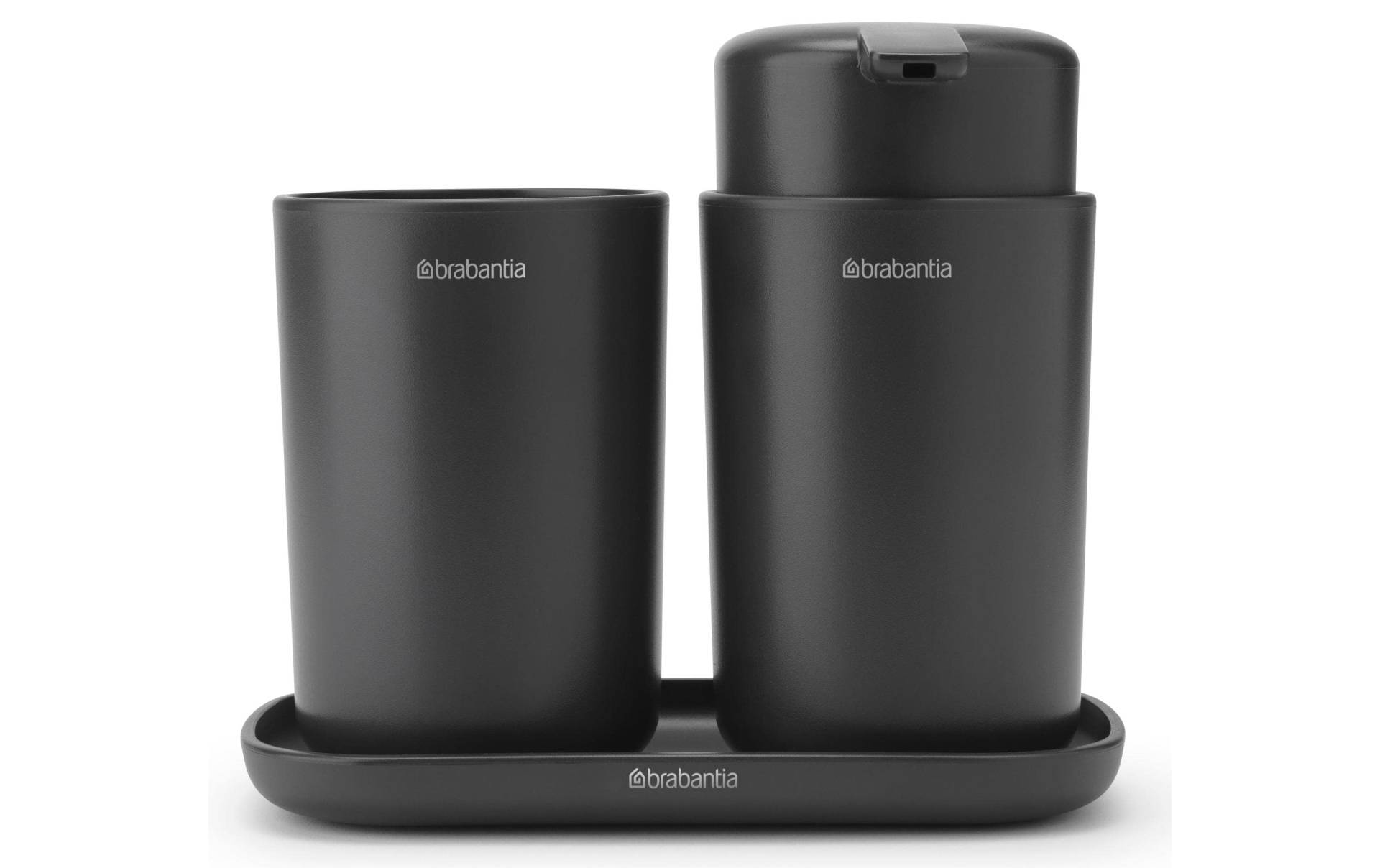 Brabantia Badaccessoire-Set »ReNew mit Zahnputzbecher / Schale Schwarz« von Brabantia