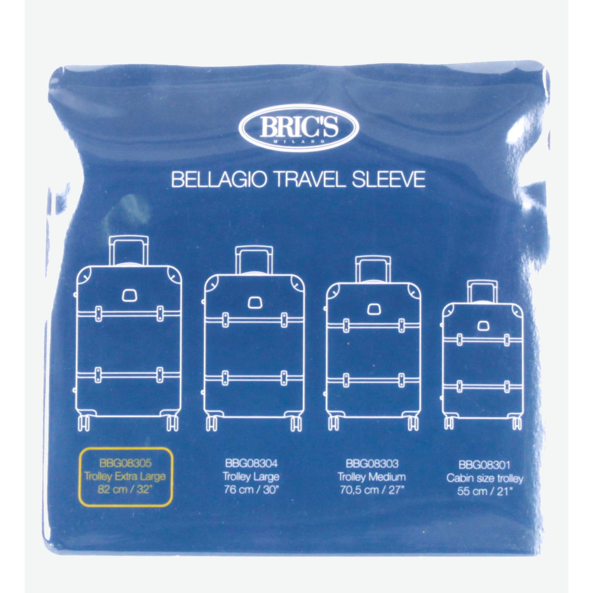 Bellagio - Kofferüberzug für Trolleys XL, Transparent von Brics