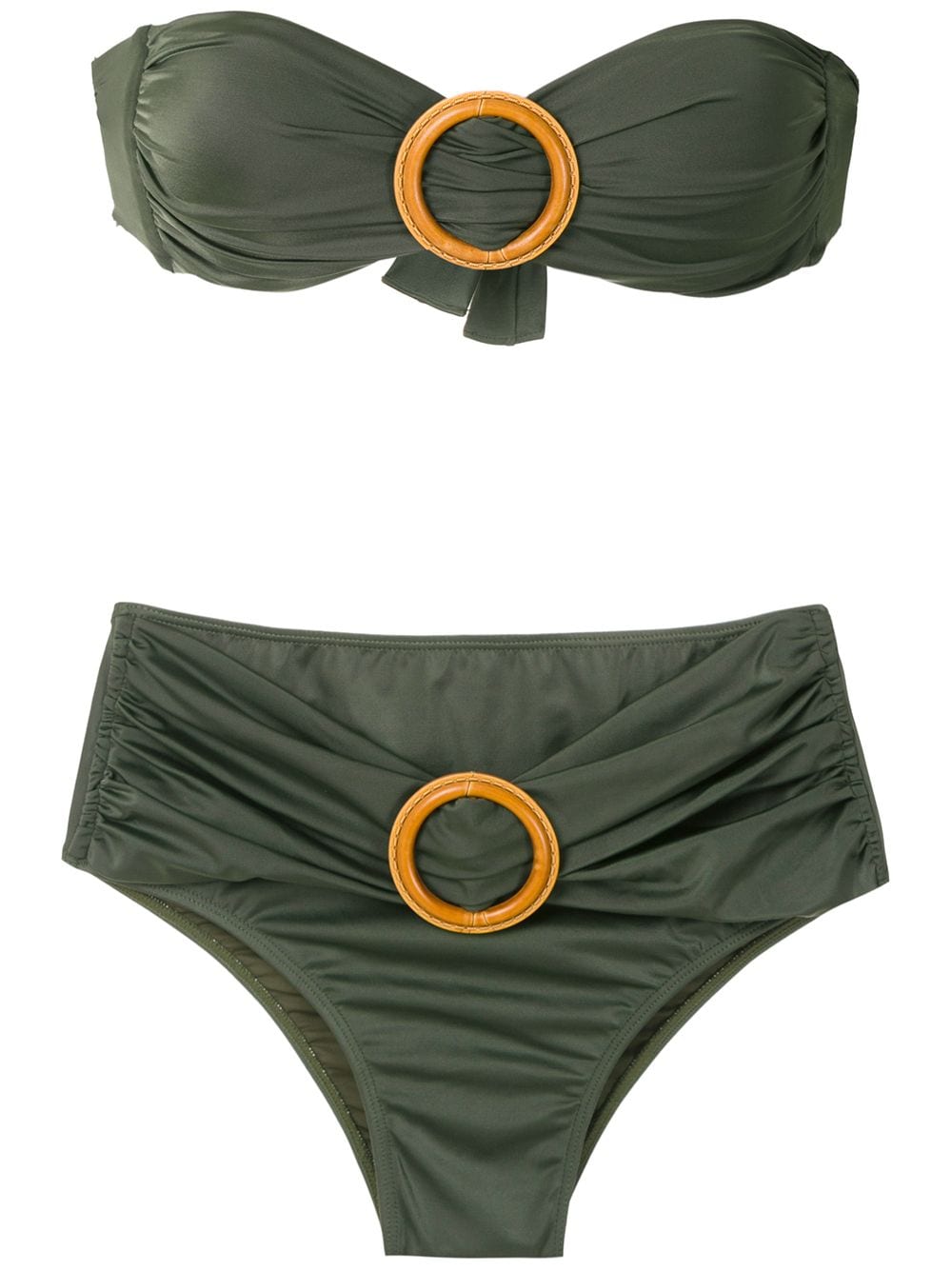 Brigitte buckled bandeau bikini set - Green von Brigitte