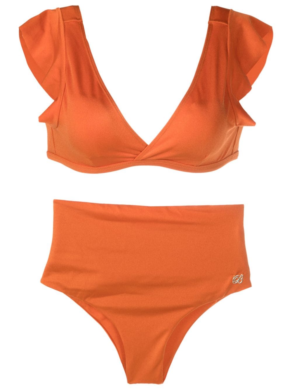 Brigitte V-neck high-waisted bikini - Orange von Brigitte