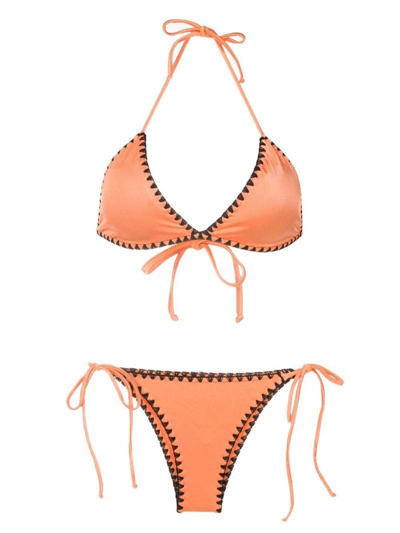 Brigitte embroidered halterneck bikini - Orange von Brigitte