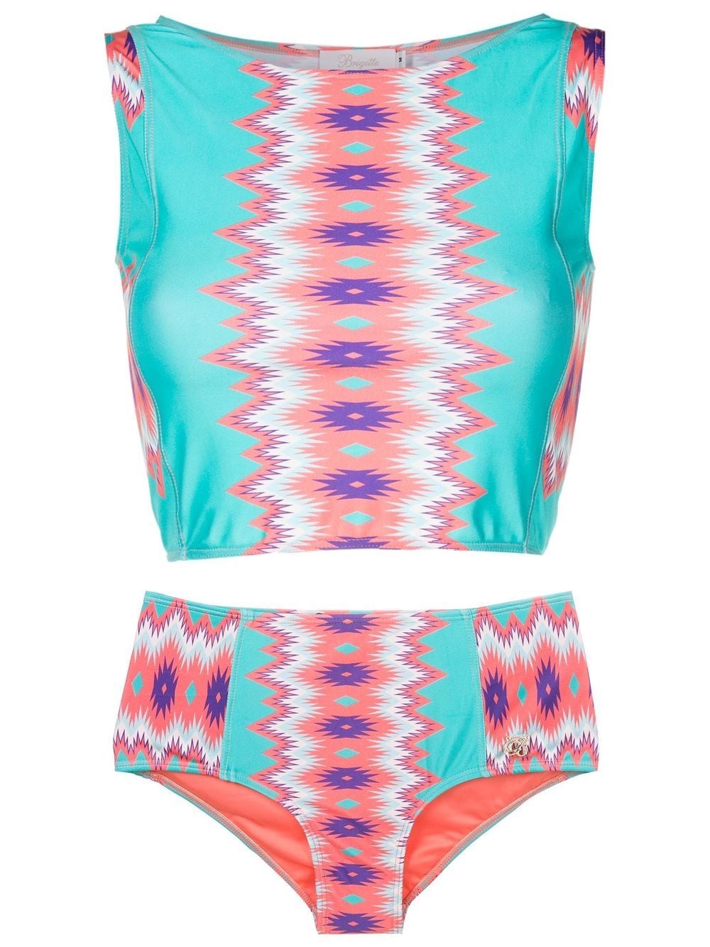 Brigitte geometric-print bikini set - Blue von Brigitte