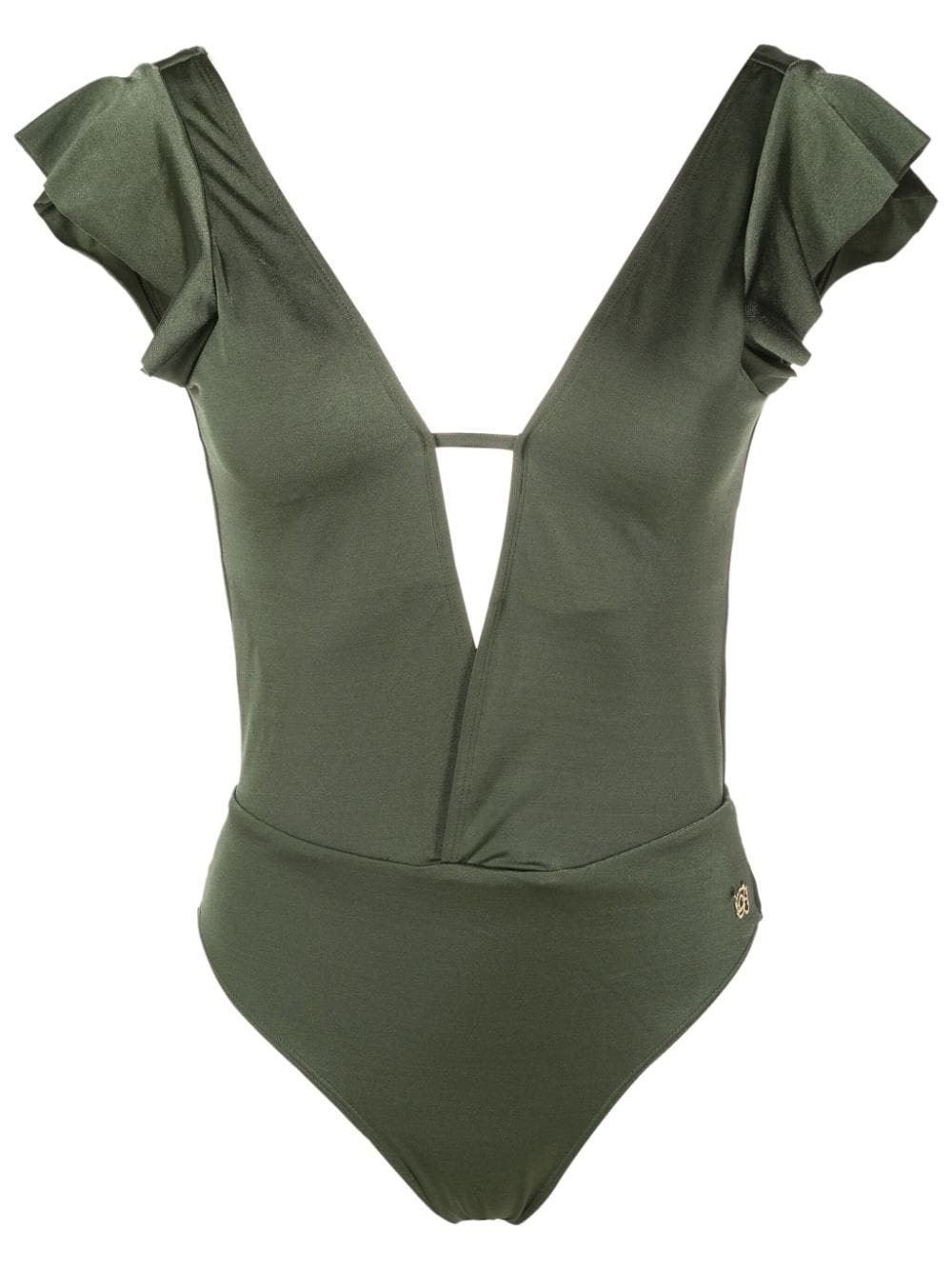 Brigitte short-sleeved open-back swimsuit - Green von Brigitte