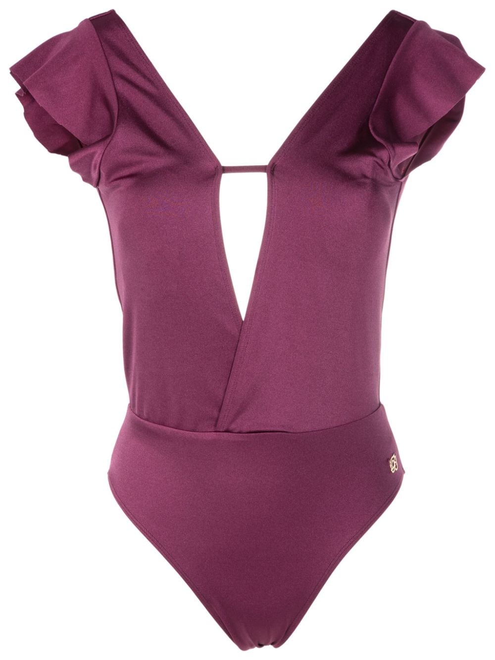 Brigitte short-sleeved open-back swimsuit - Purple von Brigitte