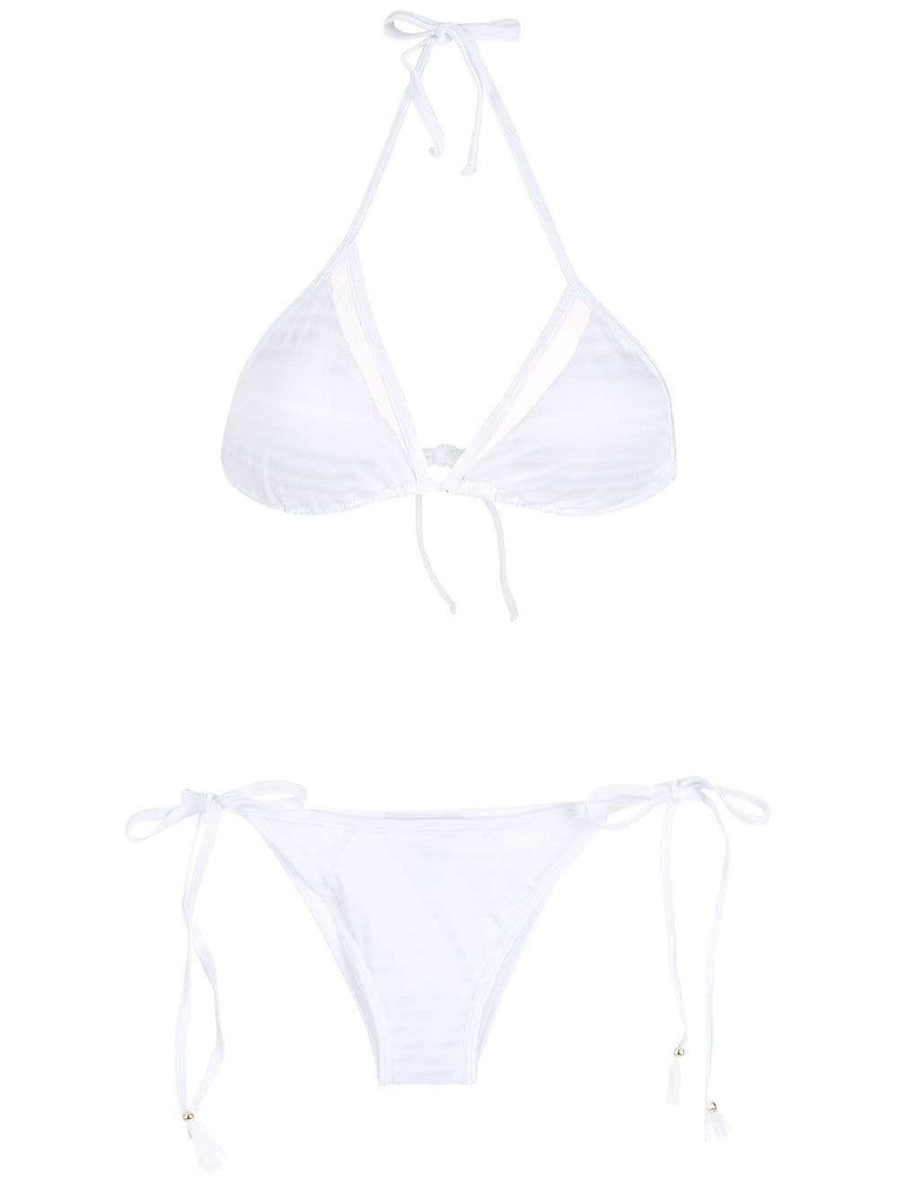 Brigitte tie-fastened halterneck bikini - White von Brigitte