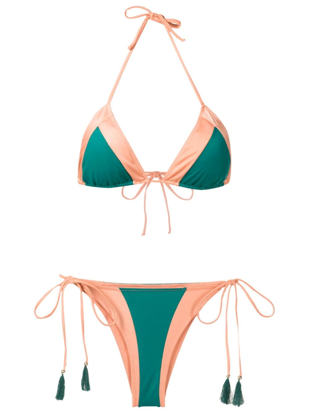 Brigitte two-tone triangle bikini set - Green von Brigitte