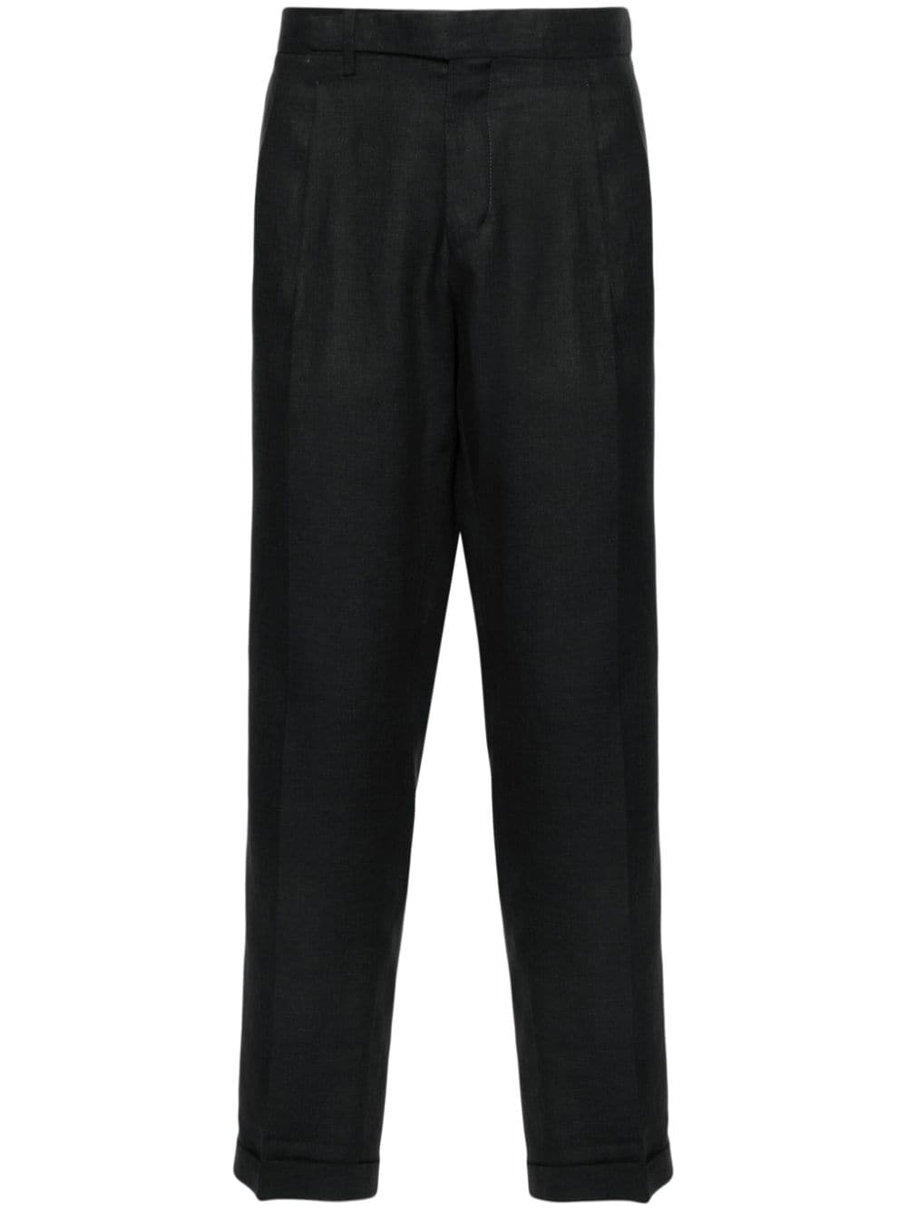 Briglia 1949 linen tapered-leg trousers - Black von Briglia 1949