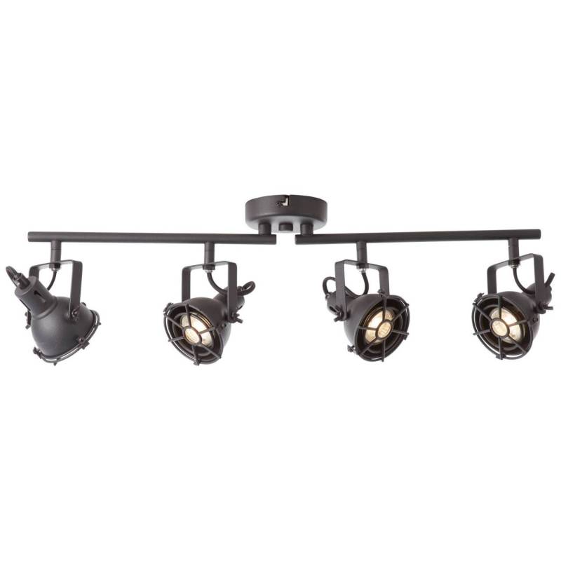 Brilliant Deckenstrahler »Jesper«, 4 flammig, Leuchtmittel GU10   LED wechselbar, LED Spotrohr 4flg schwarz korund von Brilliant