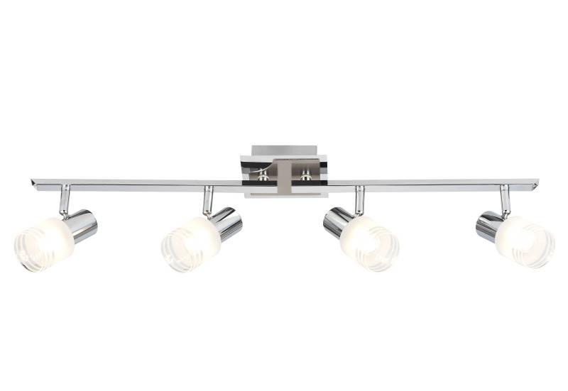 Brilliant LED Deckenstrahler »LEA«, 4 flammig, Leuchtmittel E14   LED wechselbar, LED Spotrohr 4flg eisen7chrom/weiss, E14 max. 4W, schwenkbar, silber von Brilliant