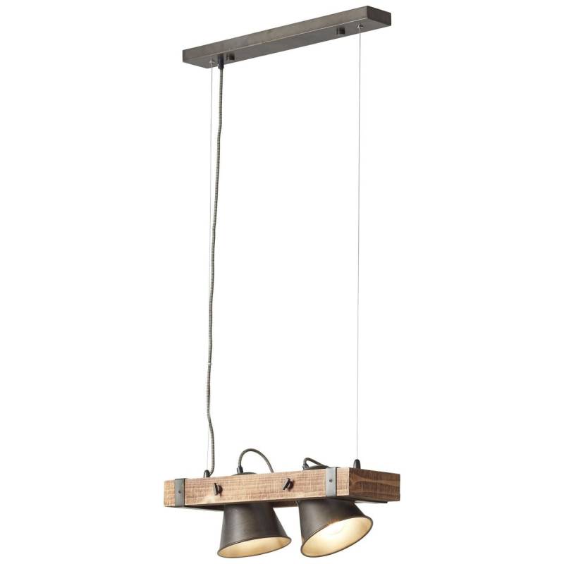 Brilliant Pendelleuchte »Decca«, 2 flammig, Leuchtmittel E27   ohne Leuchtmittel, Hängelampe 2flg schwarz stahl von Brilliant