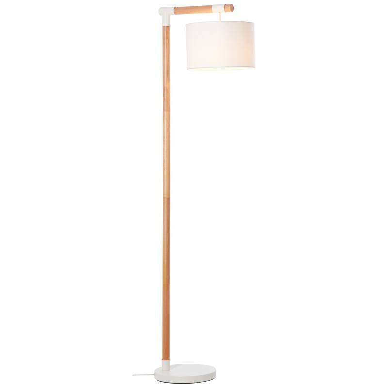 Brilliant Stehlampe »Eloi«, 1 flammig, Leuchtmittel E27   ohne Leuchtmittel, mit weissem Stoffschirm, 167,5 cm Höhe, E27, Holz/Textil, natur/weiss von Brilliant