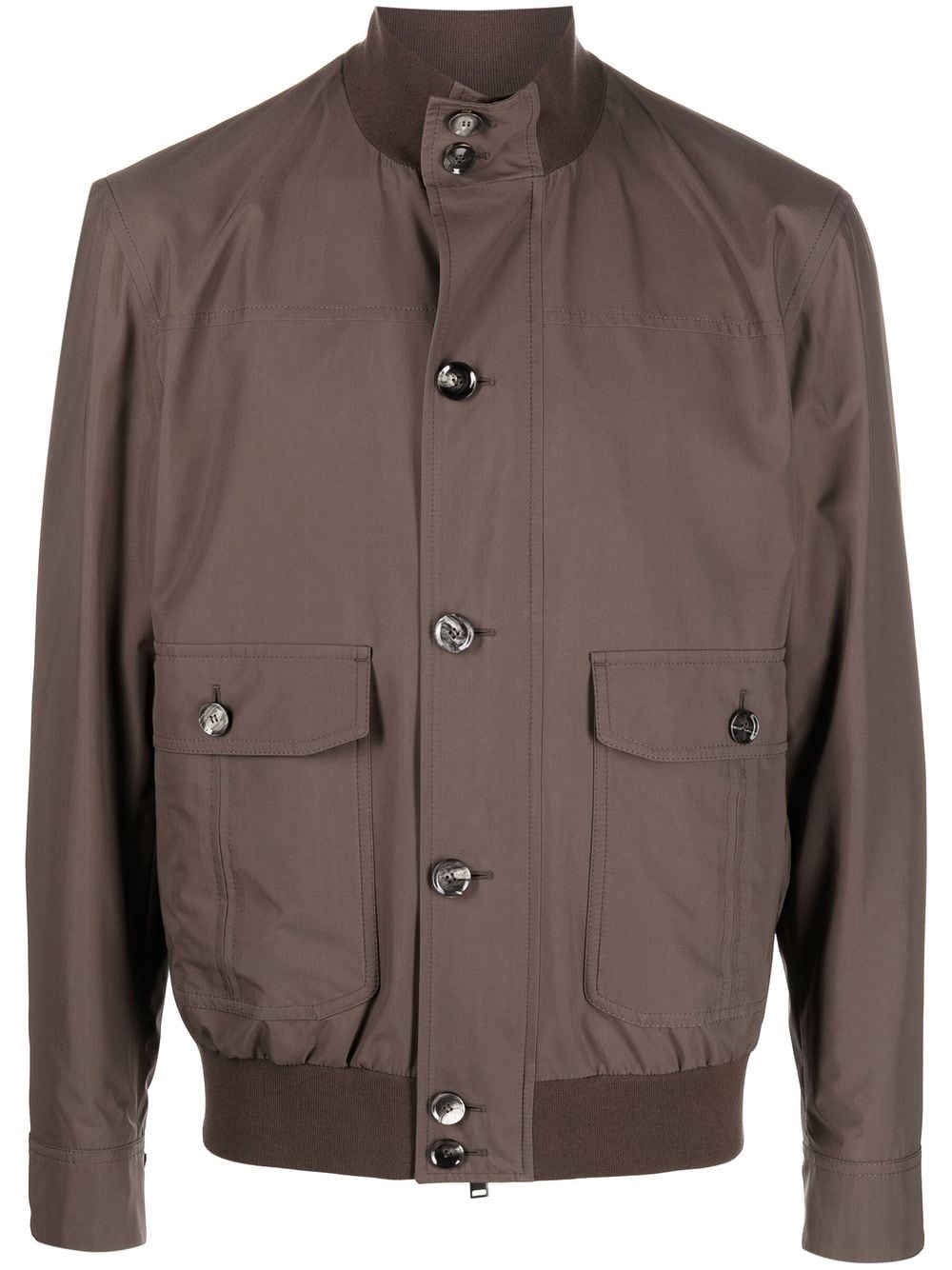 Brioni button-front bomber jacket - Brown von Brioni