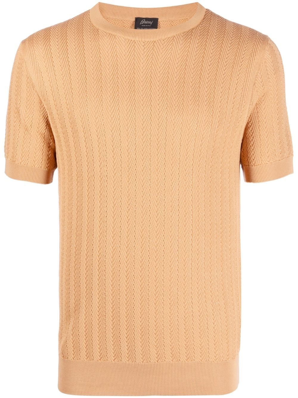 Brioni cable-knit cotton T-shirt - Neutrals von Brioni