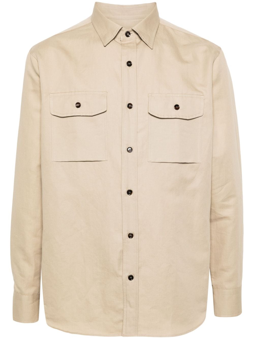 Brioni classic-collar long-sleeve shirt - Neutrals von Brioni