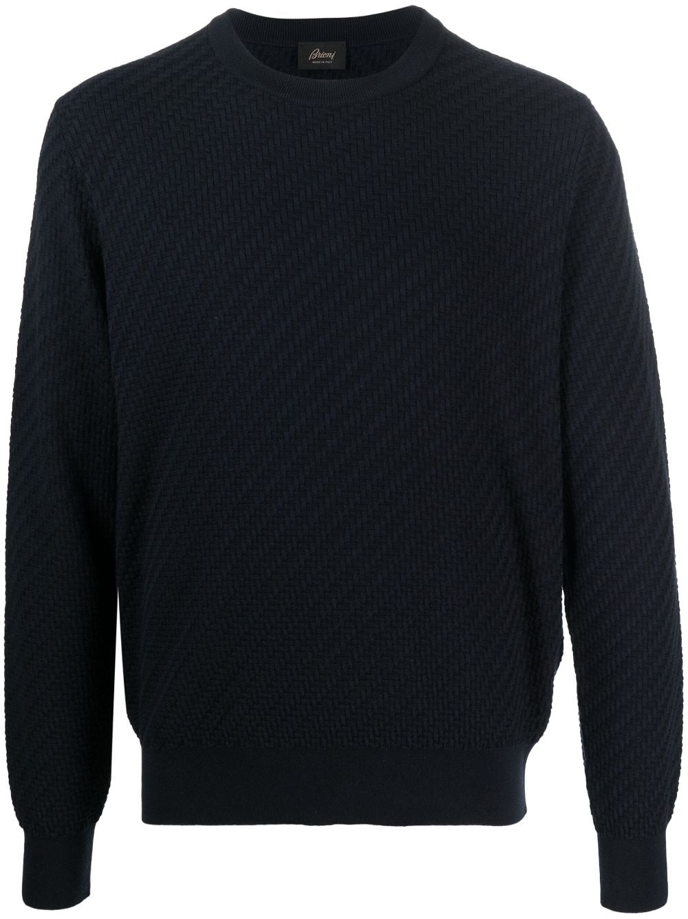 Brioni crew-neck cotton-silk jumper - Blue von Brioni