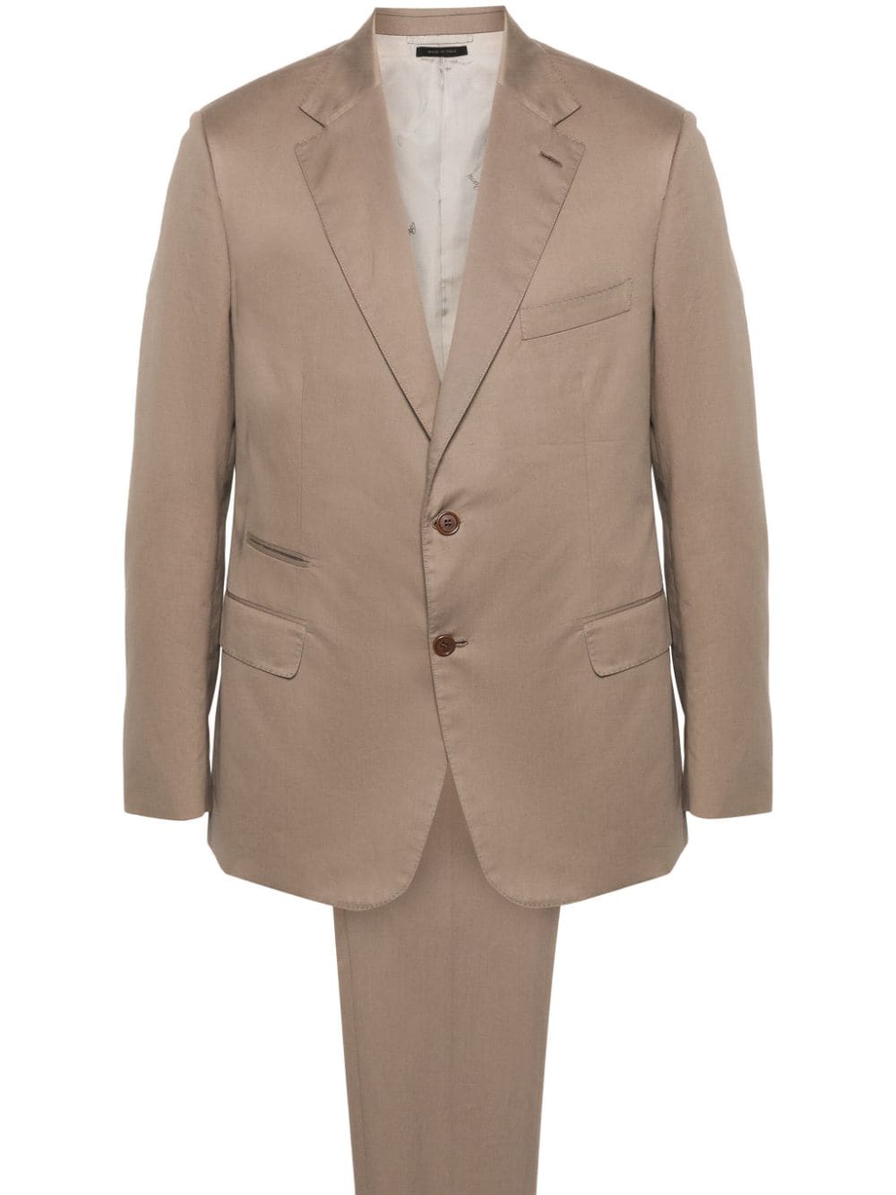 Brioni gabardine-weave single-breasted suit - Brown von Brioni
