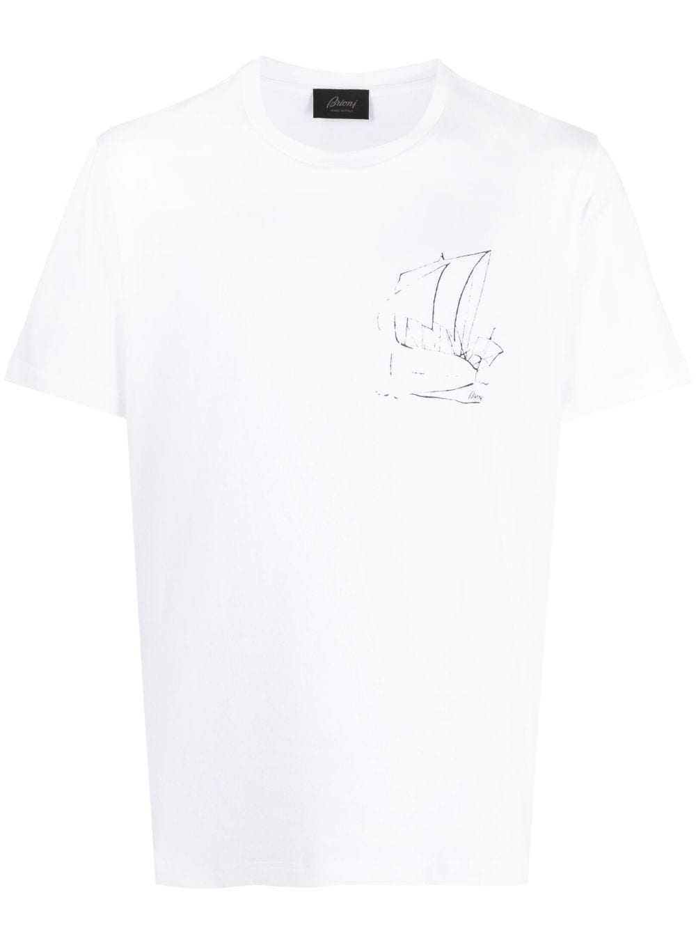 Brioni graphic-print cotton T-shirt - White von Brioni