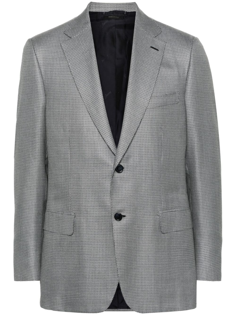 Brioni houndstooth-pattern wool-blend blazer - Blue von Brioni