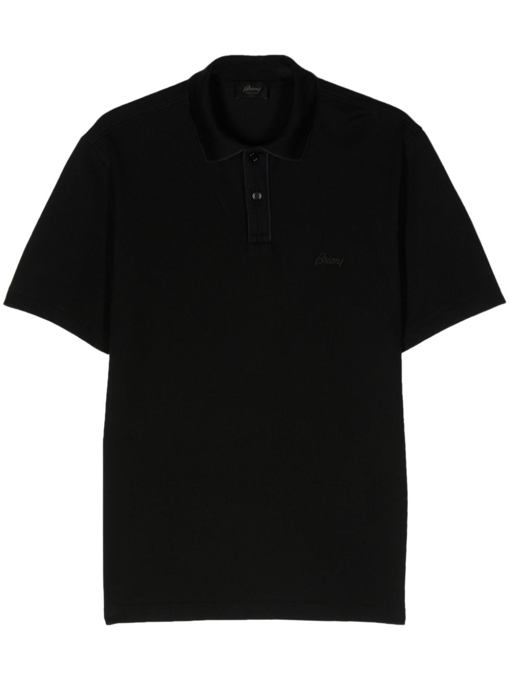 Brioni logo-embroidered cotton polo shirt - Black von Brioni