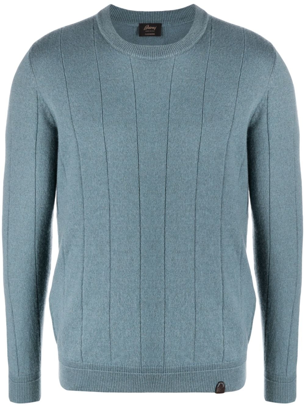 Brioni logo-patch cashmere jumper - Blue von Brioni