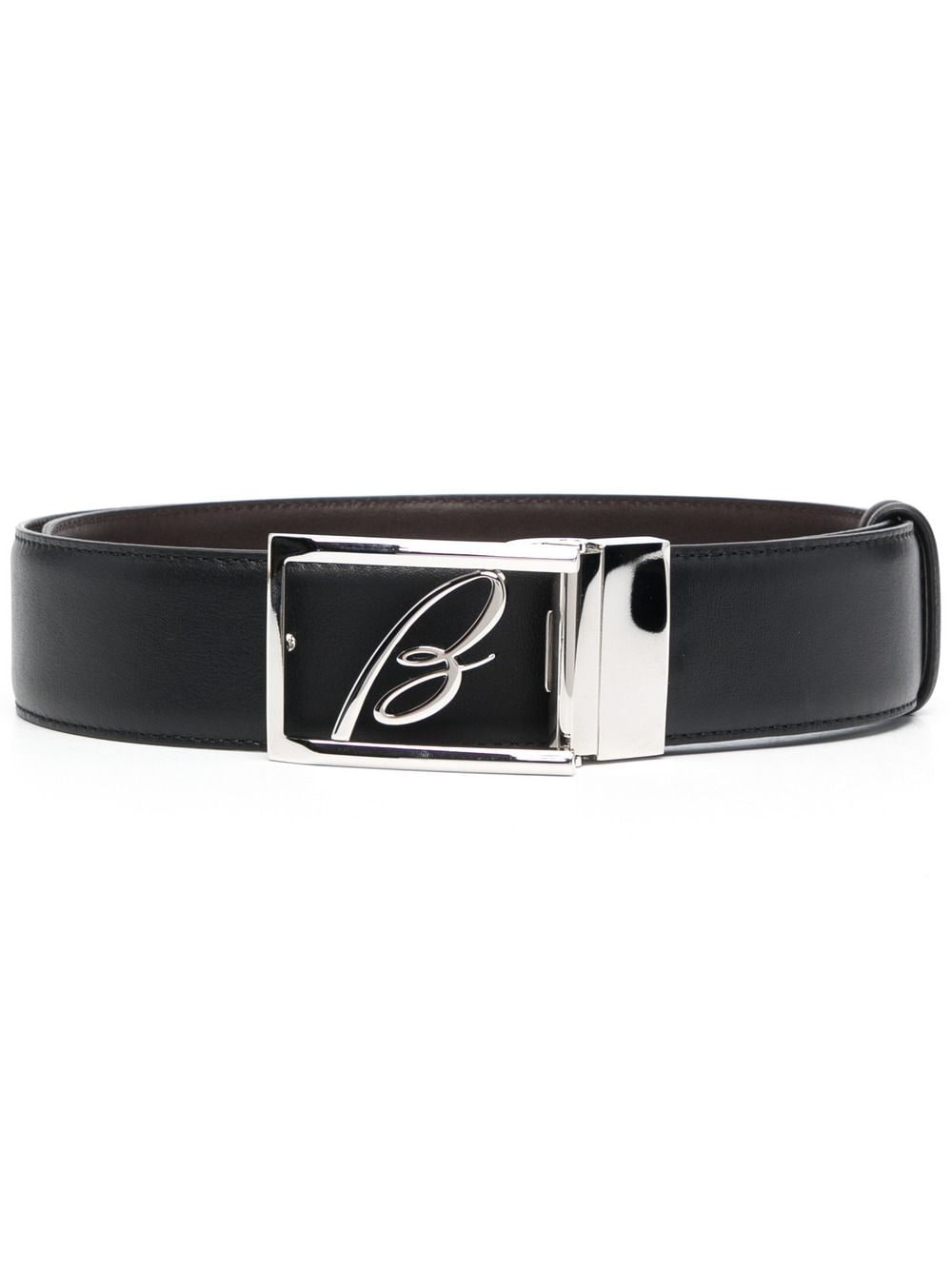 Brioni logo plaque leather belt - Black von Brioni