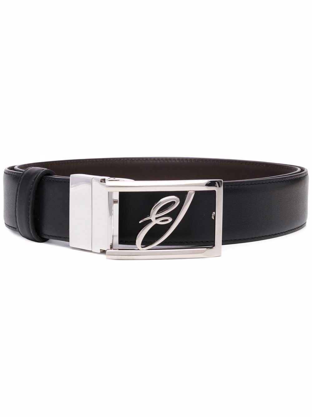 Brioni logo-plaque leather belt - Black von Brioni