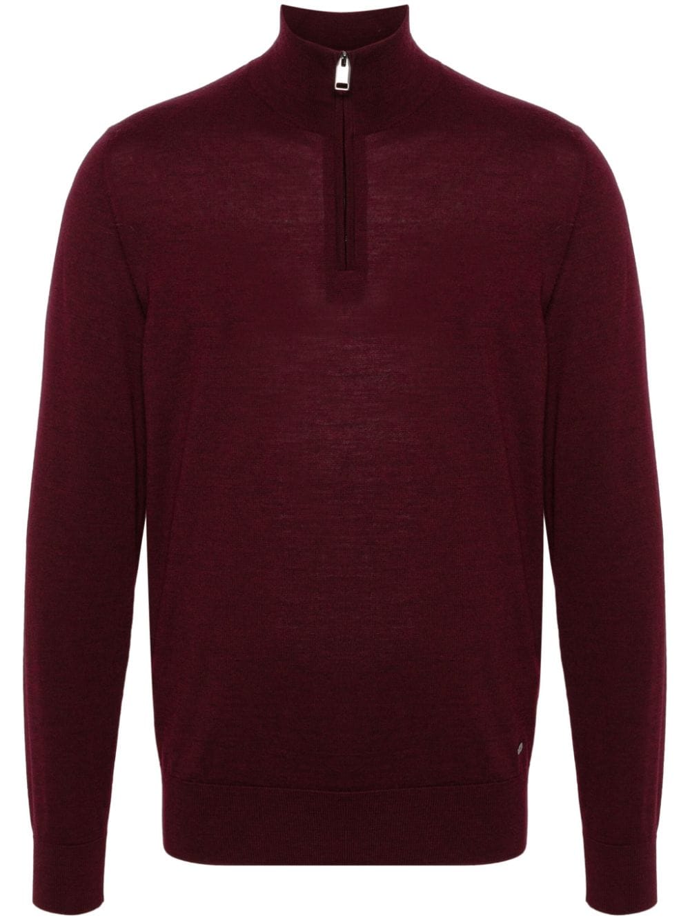 Brioni logo-plaque wool jumper - Red von Brioni