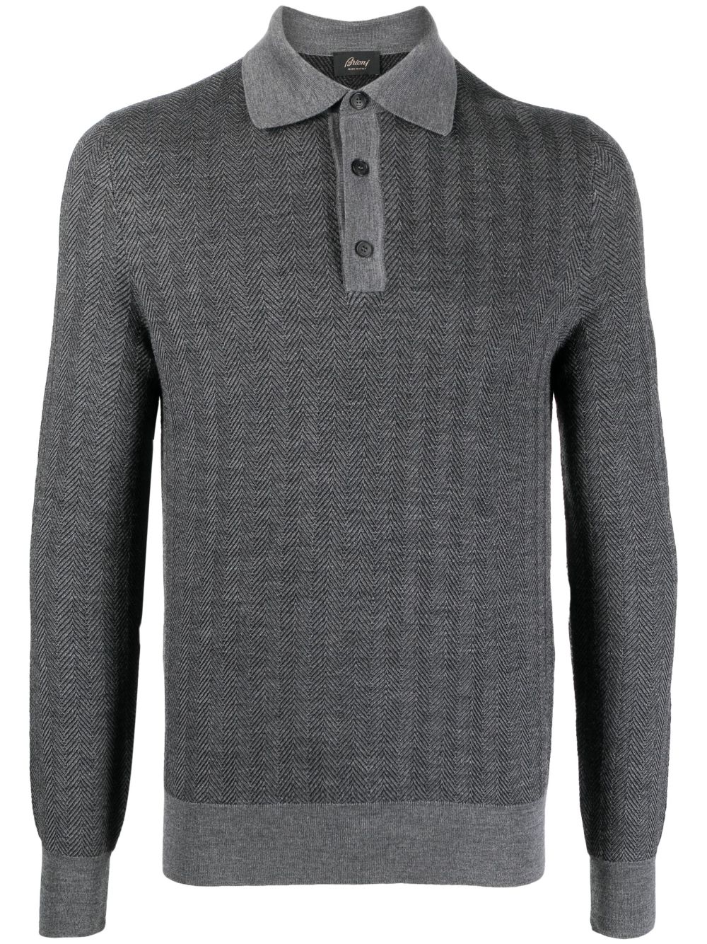 Brioni long-sleeve wool polo shirt - Grey von Brioni