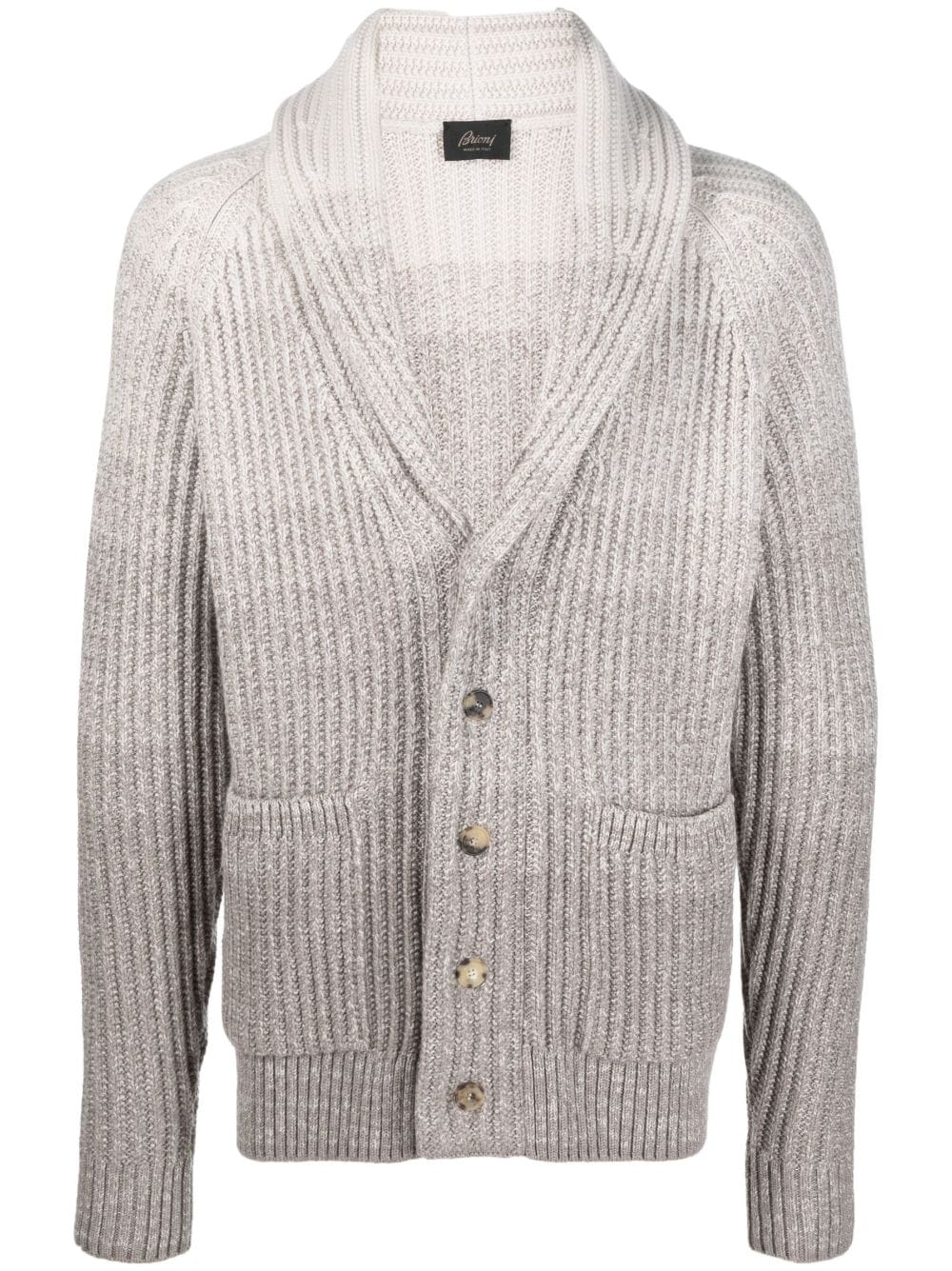 Brioni ombré-effect chunky-knit cardigan - Grey von Brioni