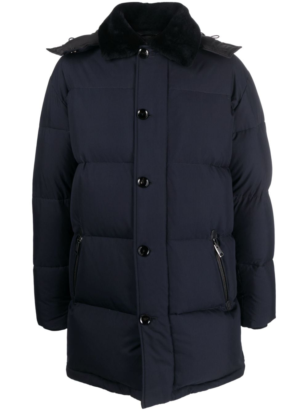 Brioni padded down coat - Blue von Brioni