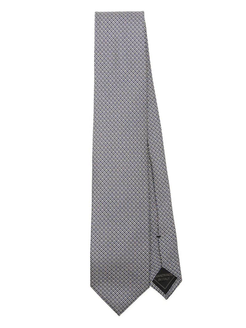 Brioni pattern-jacquard silk tie - Blue von Brioni