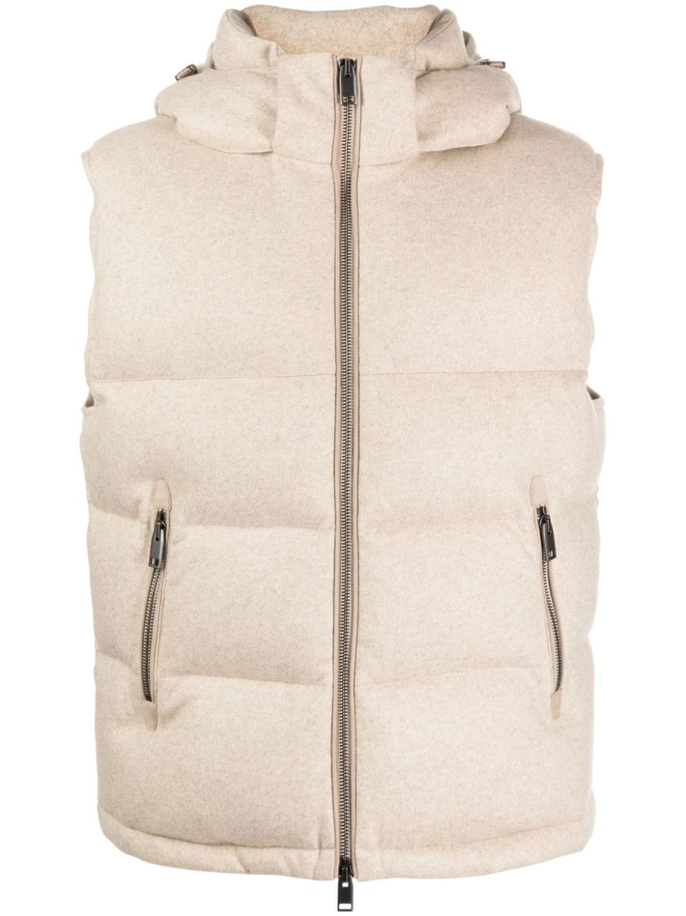 Brioni quilted hooded gilet - Neutrals von Brioni