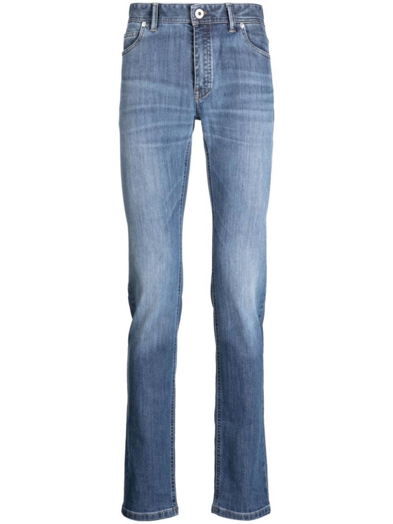 Brioni skinny-cut cotton jeans - Blue von Brioni