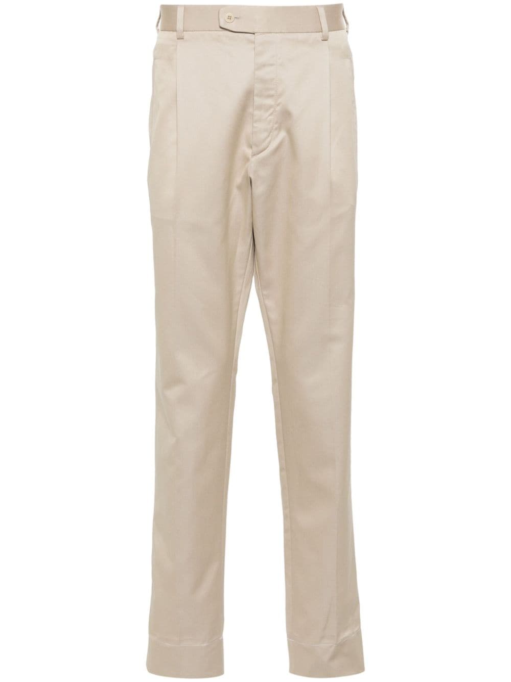 Brioni slim-fit cotton tailored trousers - Brown von Brioni