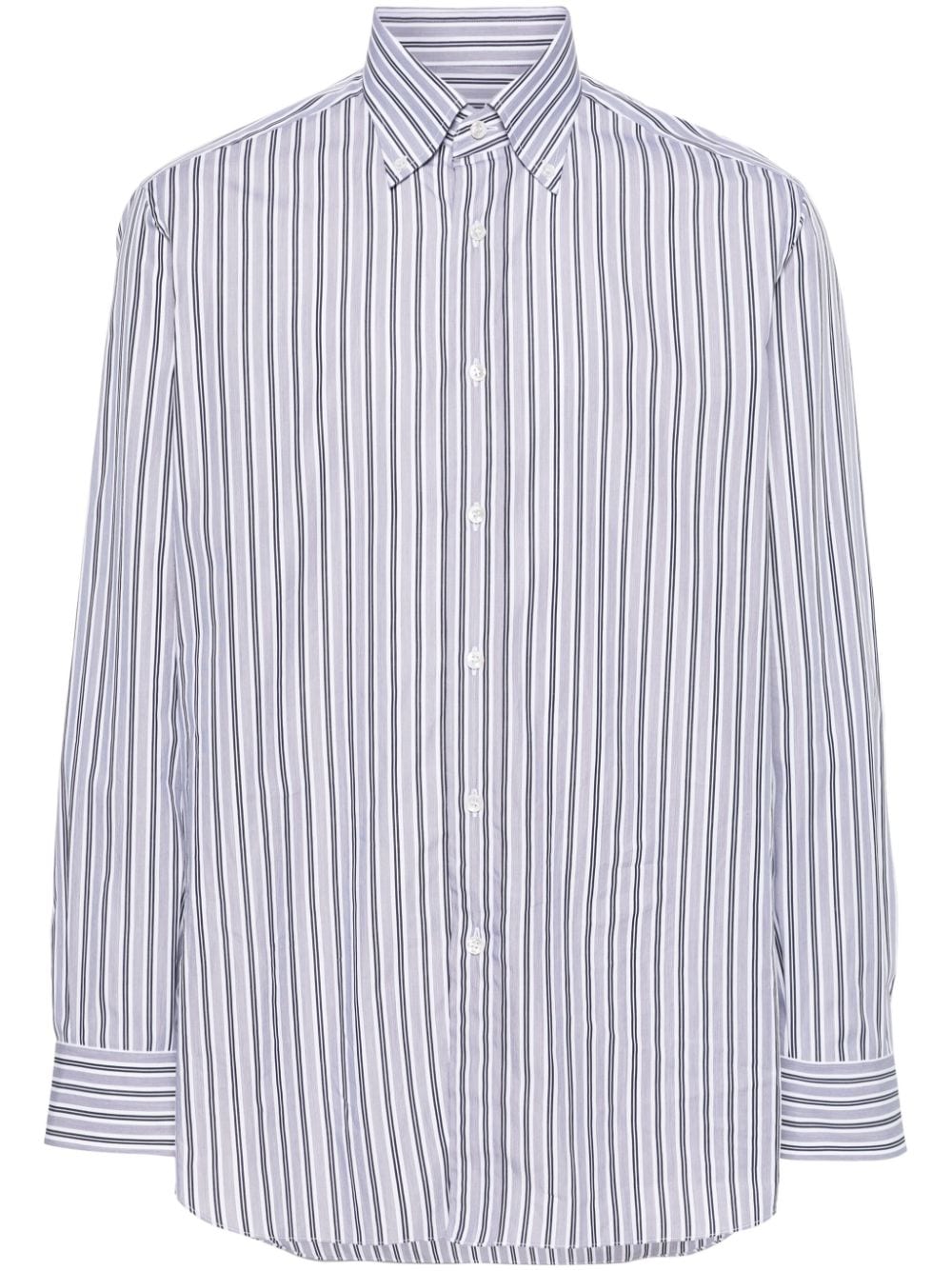 Brioni striped cotton shirt - Grey von Brioni