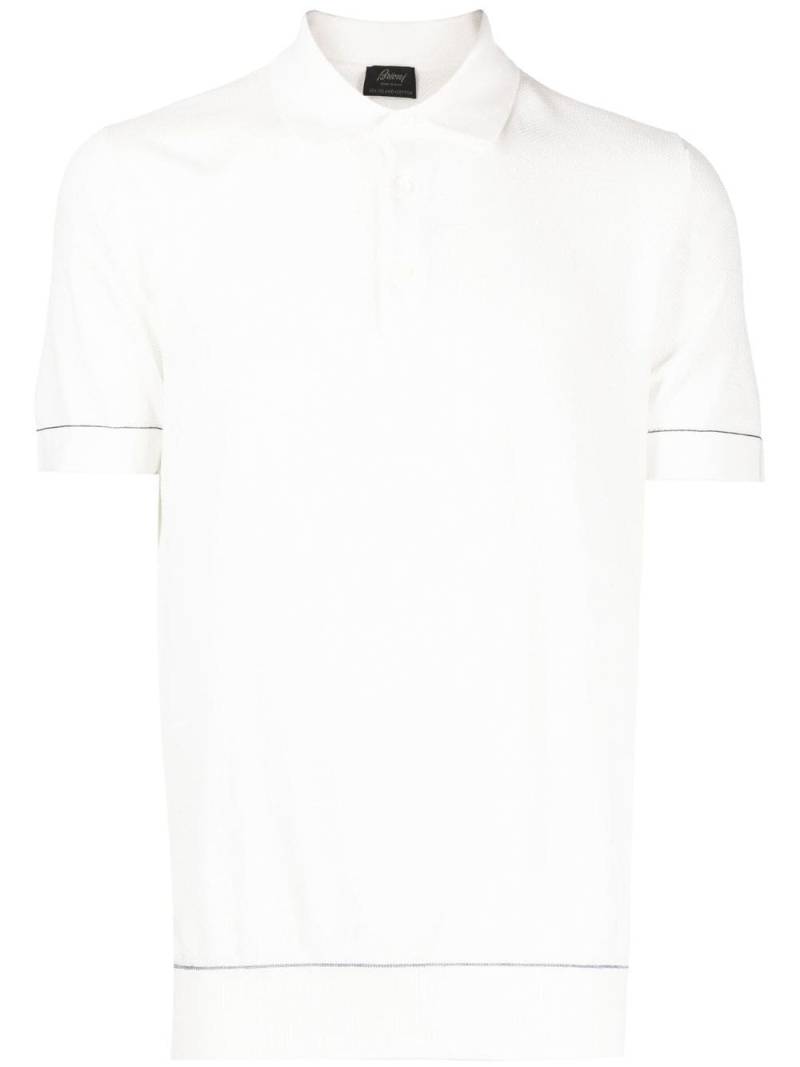 Brioni cotton piqué polo shirt - White von Brioni